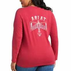 Ariat® Ladies Serape Thunderbird Red Bud Long Sleeve T-Shirt 10039781 -Wildwest Store S22 WMS WEST 10039781 back plus 5452b785 af74 4040 8b77 67d570e65a61