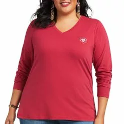 Ariat® Ladies Serape Thunderbird Red Bud Long Sleeve T-Shirt 10039781 -Wildwest Store S22 WMS WEST 10039781 front plus b69b0994 6313 41c7 af51 9460dcbe30fa