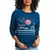 Ariat® Ladies Paradise Ranch Crew Blue Nights Sweat Shirt 10039817 -Wildwest Store S22 WMS WEST 10039817 front