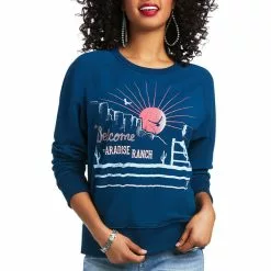 Ariat® Ladies Paradise Ranch Crew Blue Nights Sweat Shirt 10039817