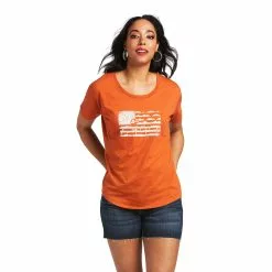 Ariat® Women's Desert Flag Adobe Orange Heather T-Shirt 10039972