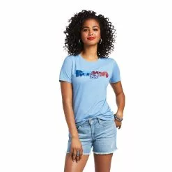 Ariat® Women's Rodeo Light Blue Heather Graphic T-Shirt 10039979