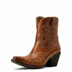 Ariat® Ladies Chandler Western Tangled Tan Snip Toe Booties 10040340 -Wildwest Store S22 WMS WEST 10040340 3 4 front 1