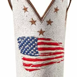 Ariat Ladies Circuit Patriot Crackle White Square Toe Boots 10040400 -Wildwest Store S22 WMS WEST 10040400 detail01