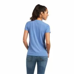 Ariat Women's REAL Tropics Steerhead Blue T-Shirt 10040533 -Wildwest Store S22 WMS WEST 10040533 back