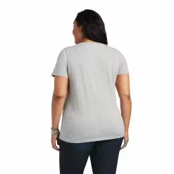 Ariat Women's REAL™ Tribal Lore Relaxed Grey T-Shirt 10040535 -Wildwest Store S22 WMS WEST 10040535 back plus