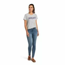 Ariat Women's REAL™ Tribal Lore Relaxed Grey T-Shirt 10040535 -Wildwest Store S22 WMS WEST 10040535 full