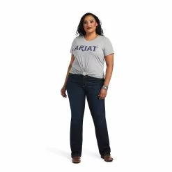 Ariat Women's REAL™ Tribal Lore Relaxed Grey T-Shirt 10040535 -Wildwest Store S22 WMS WEST 10040535 full plus