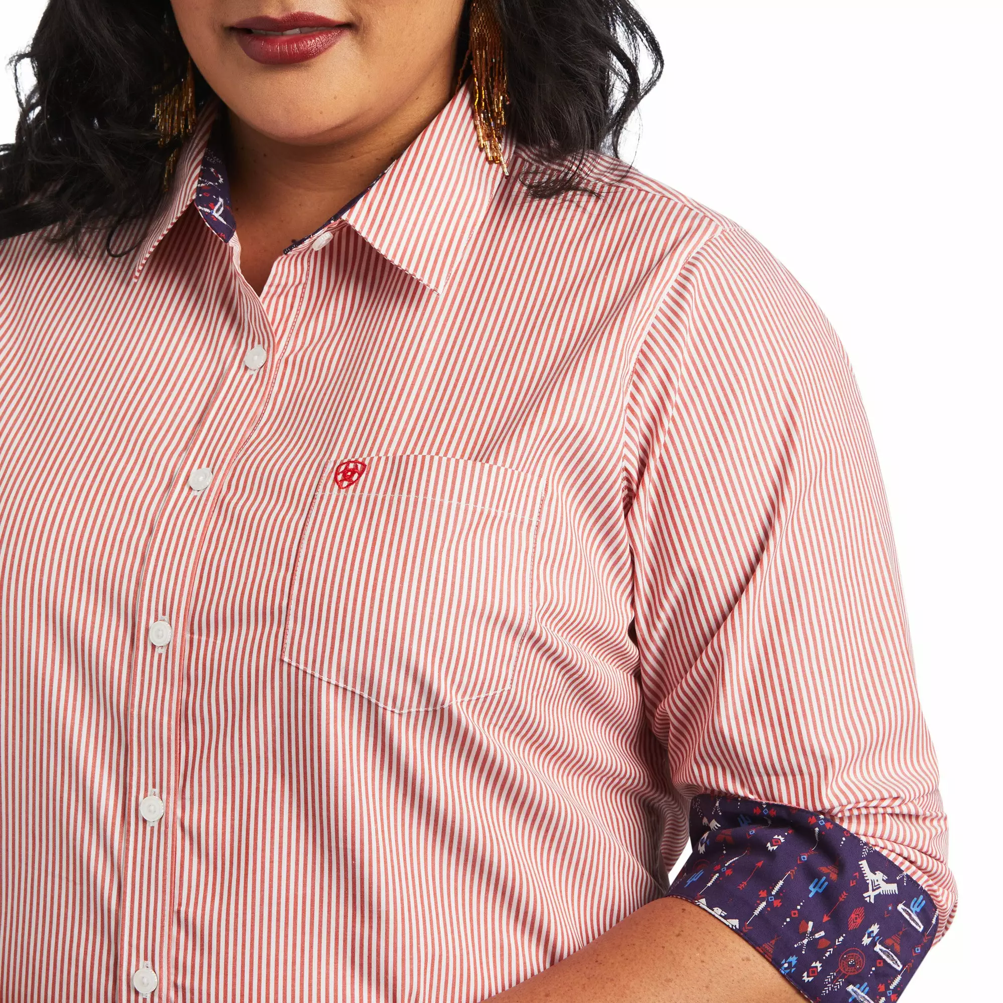 Ariat® Ladies Kirby Stretch Poppy Striped Button Down Shirt 10040580 Ariat® Ladies Kirby Stretch Poppy Striped Button Down Shirt 10040580 -Wildwest Store S22 WMS WEST 10040580 detail01 plus