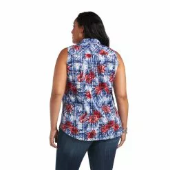 Ariat Ladies REAL Billie Jean Tropic Plaid Shirt 10040614 -Wildwest Store S22 WMS WEST 10040614 back plus