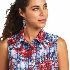 Ariat Ladies REAL Billie Jean Tropic Plaid Shirt 10040614 -Wildwest Store S22 WMS WEST 10040614 detail01