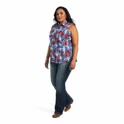 Ariat Ladies REAL Billie Jean Tropic Plaid Shirt 10040614 -Wildwest Store S22 WMS WEST 10040614 full plus