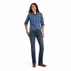 Ariat® Ladies REAL™ Darling Chambray Dobby Shirt 10040625 -Wildwest Store S22 WMS WEST 10040625 full