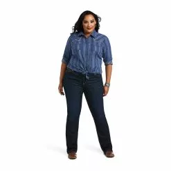 Ariat® Ladies REAL™ Darling Chambray Dobby Shirt 10040625 -Wildwest Store S22 WMS WEST 10040625 full plus