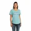 Ariat® Ladies Rough Serape Heather Oil Blue Graphic T-shirt 10040912 -Wildwest Store S22 WMS WEST 10040912 front