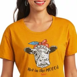 Ariat® Ladies Not In The Mood Heather Orange Graphic T-shirt 10040964 -Wildwest Store S22 WMS WEST 10040964 detail01
