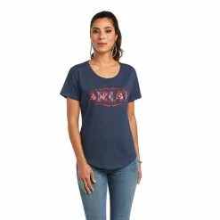 Ariat® Ladies Sonora Graphic Logo Navy Heather T-shirt 10040982