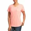 Ariat® Ladies Rebar V-Neck Summer Melon Base Layer T-Shirt 10039432 -Wildwest Store S22 WMS WORK 10039432 front