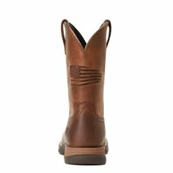 Ariat® Children's Anthem Patriot Brown Square Toe Boots 10040366 -Wildwest Store S22 YTH WEST 10040366 heel