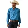 Ariat® Men's VentTEK™ Outbound Cendre Blue Button Down Shirt 10043422 -Wildwest Store S23 MNS WEST 10043422 front