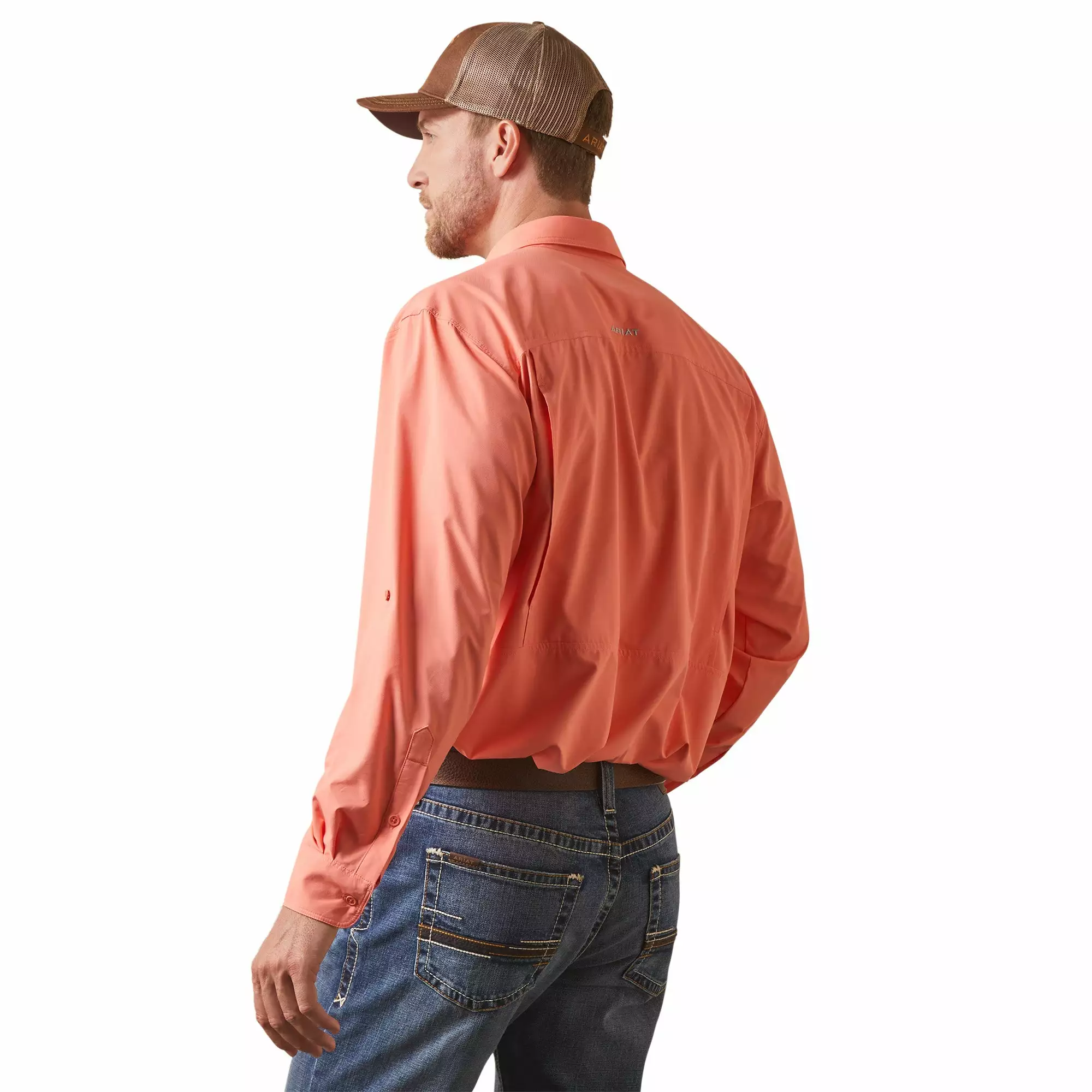 Ariat® Men's VentTEK™ Outbound Peach Echo Button Down Shirt 10043423 Ariat® Men's VentTEK™ Outbound Peach Echo Button Down Shirt 10043423 -Wildwest Store S23 MNS WEST 10043423 back