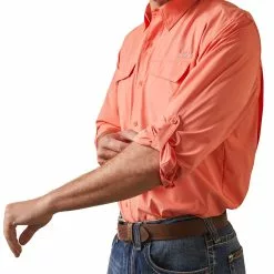 Ariat® Men's VentTEK™ Outbound Peach Echo Button Down Shirt 10043423 3 Ariat® Men's VentTEK™ Outbound Peach Echo Button Down Shirt 10043423 -Wildwest Store S23 MNS WEST 10043423 detail01