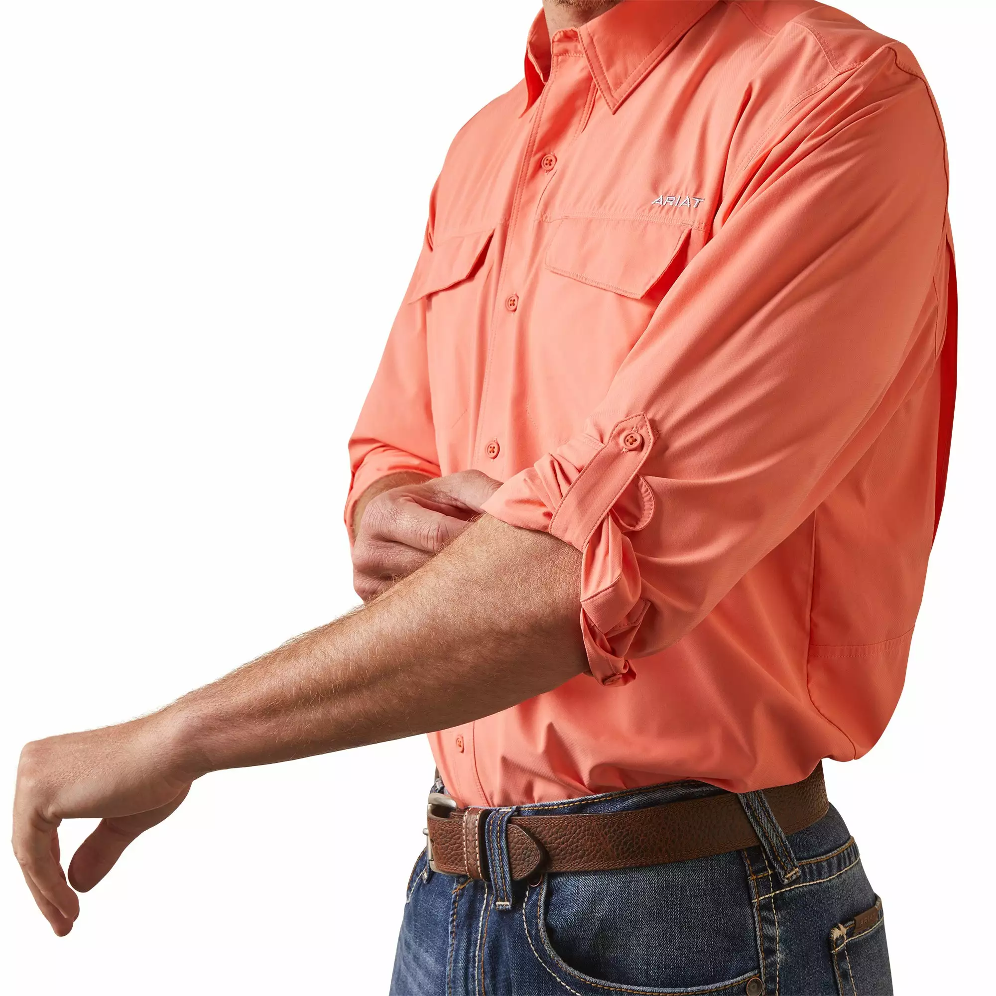Ariat® Men's VentTEK™ Outbound Peach Echo Button Down Shirt 10043423 Ariat® Men's VentTEK™ Outbound Peach Echo Button Down Shirt 10043423 -Wildwest Store S23 MNS WEST 10043423 detail01