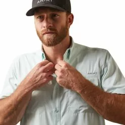 Ariat® Men's VentTEK™ Outbound Fair Aqua Button Down Shirt 10043426 -Wildwest Store S23 MNS WEST 10043426 detail01