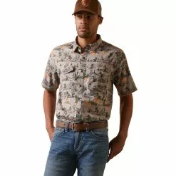 Ariat Men's VentTEK Western Dove Desert Scape Button Down Shirt 10043431