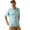 Ariat® Men's AriatTEK Light Turquoise Short Sleeve Polo Shirt 10043505 -Wildwest Store S23 MNS WEST 10043505 front