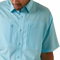 Ariat® Men's VentTEK™ Cenote Aqua Button Down Shirt 10043511 -Wildwest Store S23 MNS WEST 10043511 detail02