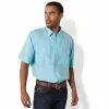 Ariat® Men's VentTEK™ Cenote Aqua Button Down Shirt 10043511 -Wildwest Store S23 MNS WEST 10043511 front