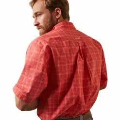 Ariat® Men's Pro Daniel Cayenne Red Button Down Shirt 10043911 -Wildwest Store S23 MNS WEST 10043911 back