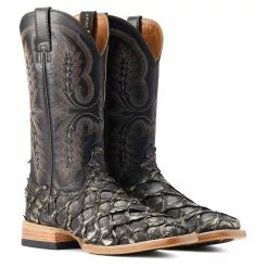 Ariat® Men's Deep Water Exotic Distressed Black Western Boots 10044420 -Wildwest Store S23 MNS WEST 10044420 pair