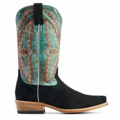 Ariat® Men's Futurity Showman Black Roughout & Roaring Turquoise Western Boots 10044498 -Wildwest Store S23 MNS WEST 10044498 side11