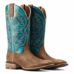 Ariat Men's Ricochet Lightweight Tan & Teal Western Boot 10044568 5 Ariat Men's Ricochet Lightweight Tan & Teal Western Boot 10044568 -Wildwest Store S23 MNS WEST 10044568 pair