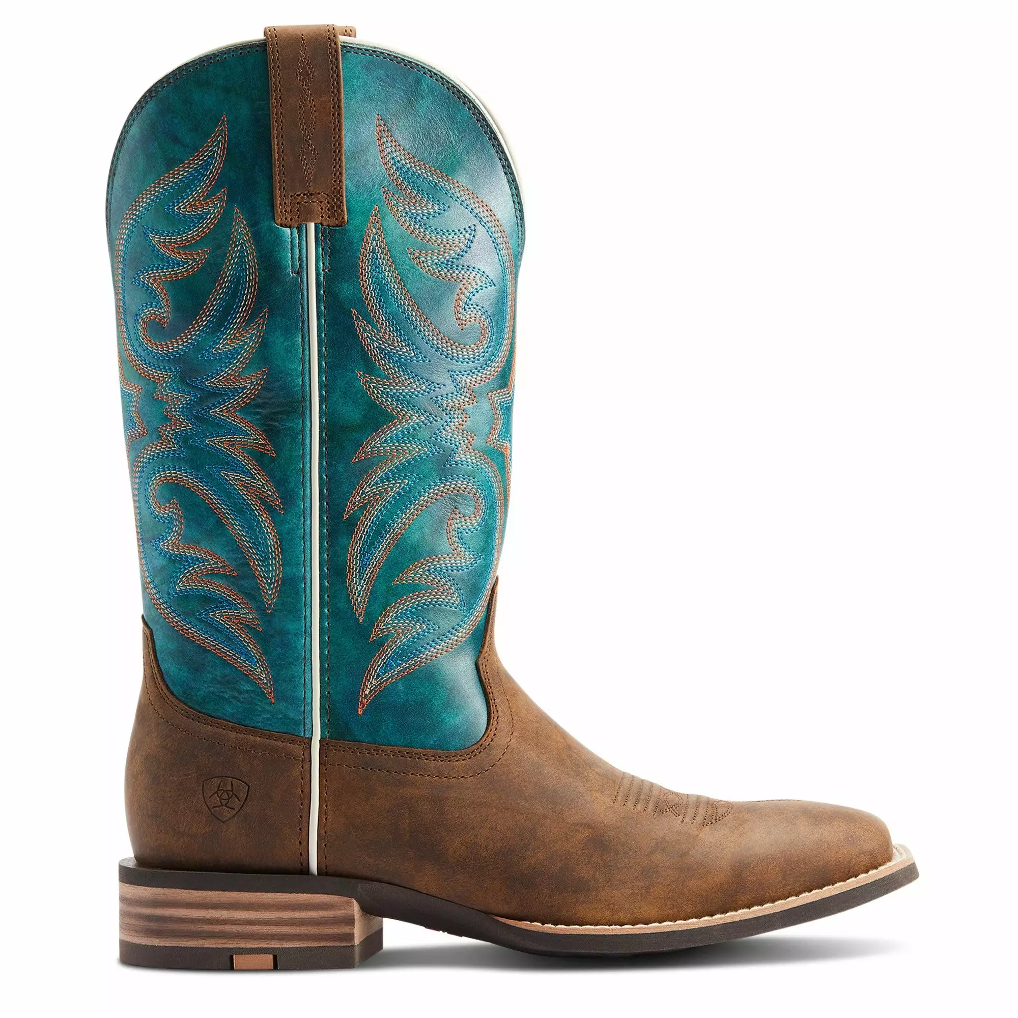 Ariat Men's Ricochet Lightweight Tan & Teal Western Boot 10044568 Ariat Men's Ricochet Lightweight Tan & Teal Western Boot 10044568 -Wildwest Store S23 MNS WEST 10044568 side1