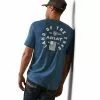 Ariat® Men's Land Of The Free Steel Blue Heather T-Shirt 10044765 -Wildwest Store S23 MNS WEST 10044765 back