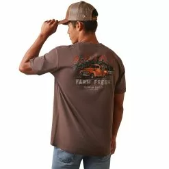 Ariat® Men's Farm Truck Brown Heather Graphic T-Shirt 10044768