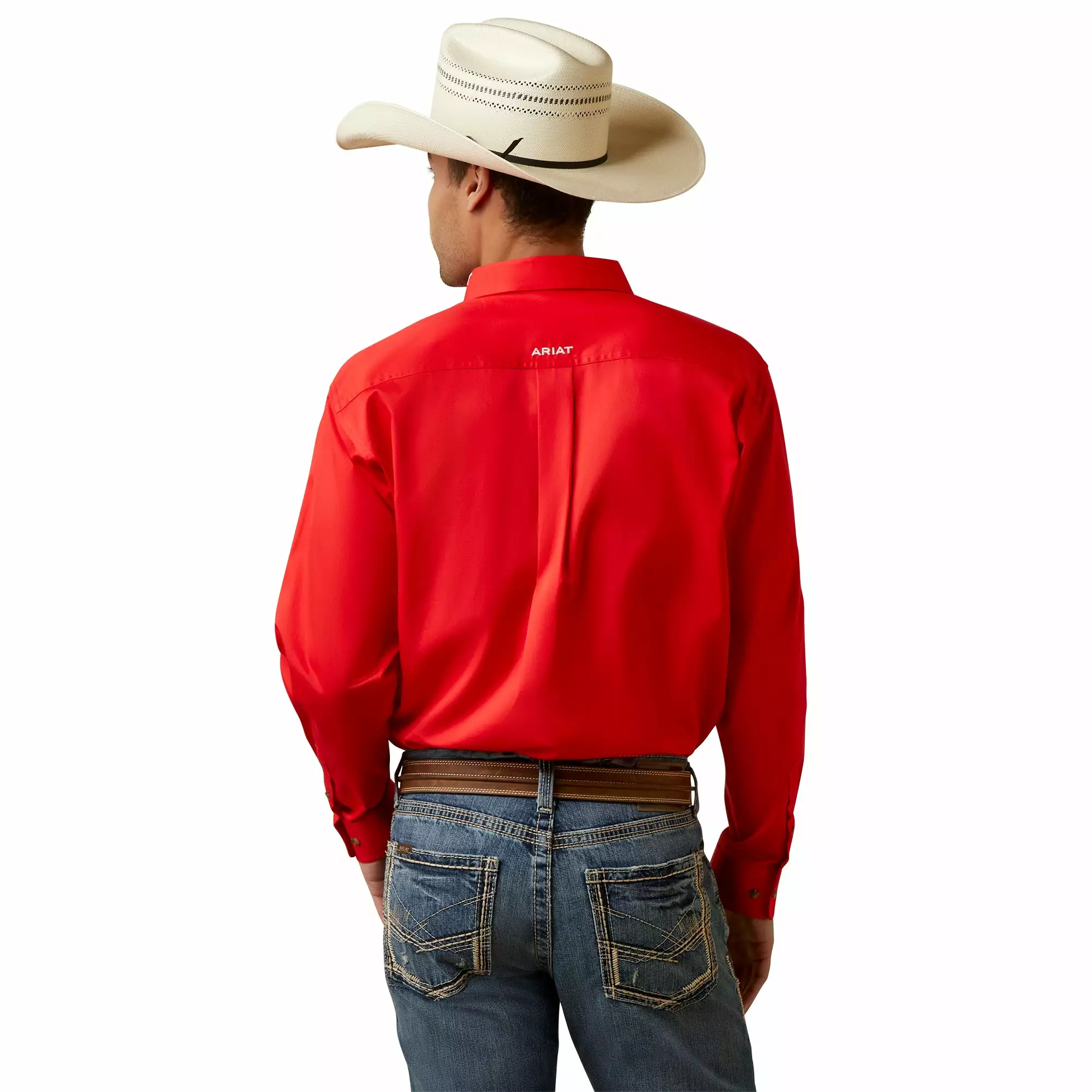 Ariat® Men's Team Logo Poppy Red Twill Button Down Shirt 10044942 Ariat® Men's Team Logo Poppy Red Twill Button Down Shirt 10044942 -Wildwest Store S23 MNS WEST 10044942 back