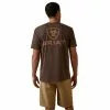Ariat® Men's Shield Stitch Brown Heather T-Shirt 10045288 -Wildwest Store S23 MNS WEST 10045288 back