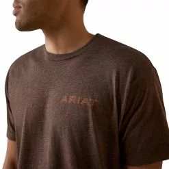 Ariat® Men's Shield Stitch Brown Heather T-Shirt 10045288 3 Ariat® Men's Shield Stitch Brown Heather T-Shirt 10045288 -Wildwest Store S23 MNS WEST 10045288 detail01