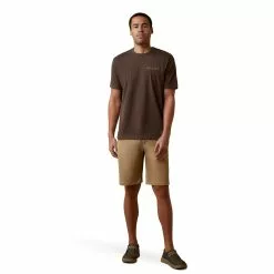 Ariat® Men's Shield Stitch Brown Heather T-Shirt 10045288 2 Ariat® Men's Shield Stitch Brown Heather T-Shirt 10045288 -Wildwest Store S23 MNS WEST 10045288 full