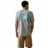 Ariat® Men's Offset Circle Stone Heather T-Shirt 10045291 3 Ariat® Men's Offset Circle Stone Heather T-Shirt 10045291 -Wildwest Store S23 MNS WEST 10045291 back