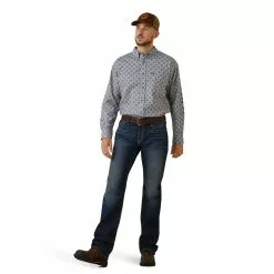 Ariat® Men's FR Amato Logo Stretch Lavender Work Shirt 10043750 -Wildwest Store S23 MNS WORK 10043750 full