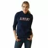 Ariat® Ladies 3D Logo 2.0 Navy & Red Hoodie 10043320 -Wildwest Store S23 WMS ENGL 10043320 front