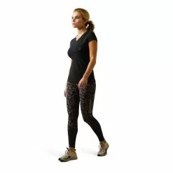 Ariat® Ladies Vertical Logo Black T-Shirt 10043380 -Wildwest Store S23 WMS ENGL 10043380 full