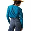 Ariat® Ladies R.E.A.L™ Ropey Shield Mosaic Blue T-Shirt 10043411 -Wildwest Store S23 WMS WEST 10043411 back 1