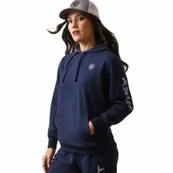 Ariat® Ladies R.E.A.L Navy Eclipse Logo Pullover Hoodie 10043446