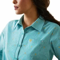 Ariat® Ladies Wrinkle Resist Kirby Susanna Check Stretch Shirt 10043476 -Wildwest Store S23 WMS WEST 10043476 detail02